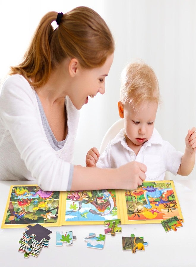 LovesTown Magnetic Puzzles Book for Toddlers, Educational Learning Toys, Dinosaur 48 Piece Travel Activity Set - Image 3